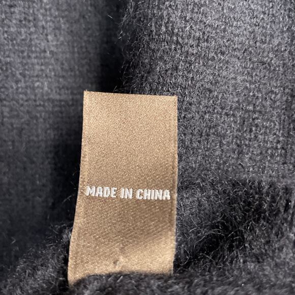 J Mclaughlin Black Angora & Wool Blend Sweater - Shoulder Button Detail - Sz Med - Picture 5 of 6